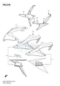 GSX-R750 (E2) drawing SIDE COWLING (MODEL L0)