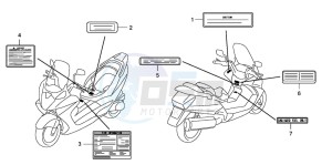 FJS400D SILVER WING drawing CAUTION LABEL