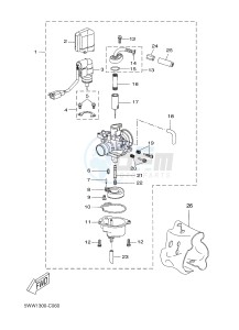 CW50 BOOSTER (2DW2 2DW2) drawing CARBURETOR