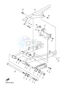 XJ6F 600 DIVERSION F (1CWP 1CWN) drawing REAR ARM