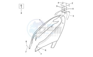 Leonardo 250 (eng. Yamaha) drawing Rear body - Rear fairing