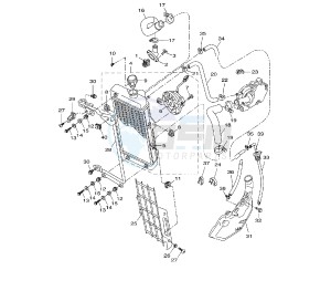 WR X 125 drawing RADIATOR AND HOSE 22B2-B4