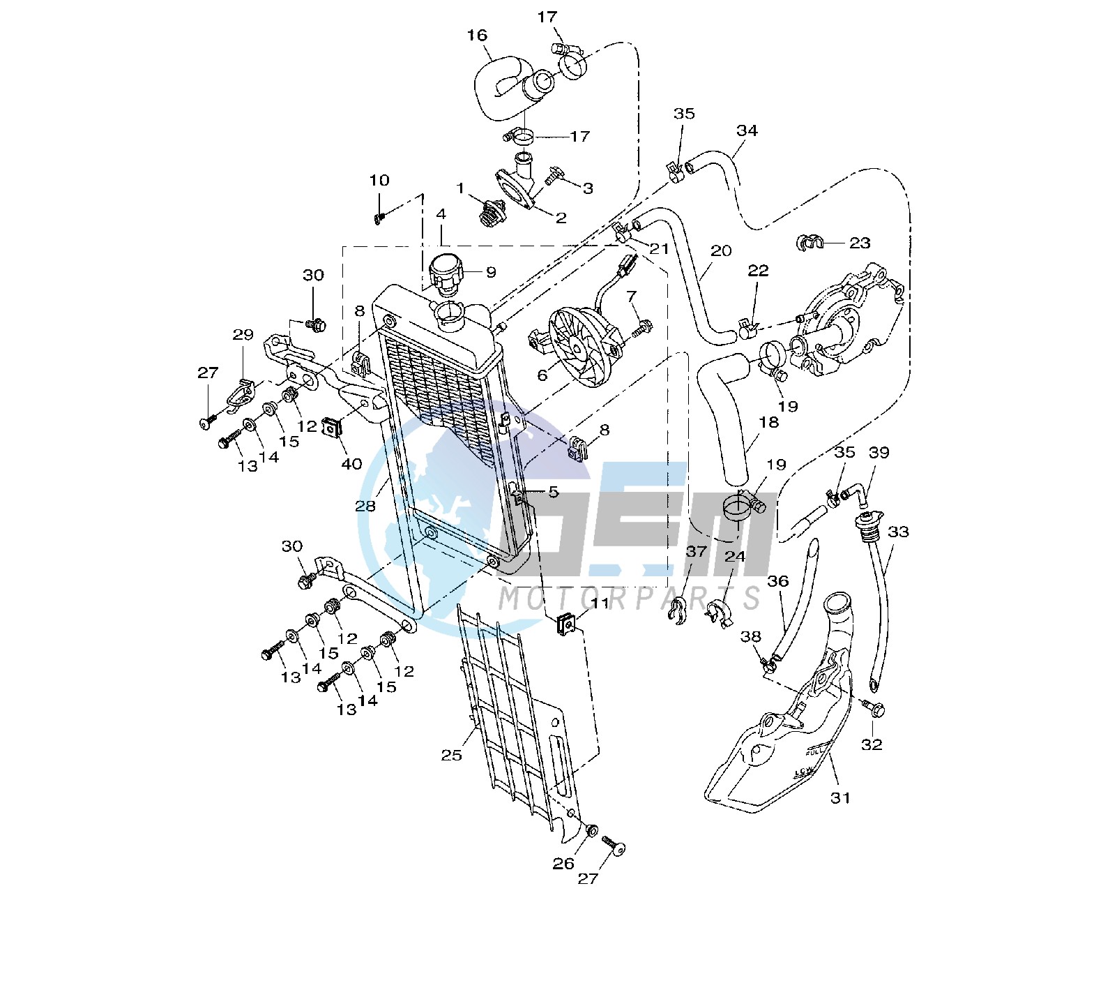 RADIATOR AND HOSE 22B2-B4