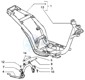 Liberty 50 4t drawing Chassis - Central stand