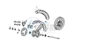 SENDA SM X-RACE - 50 CC 2T EU2 drawing FRONT WHEEL