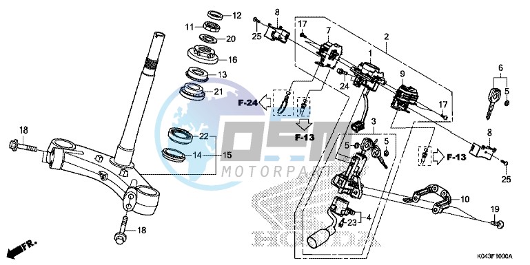 STEERING STEM/ COMBINATION SWITCH (E/ ED/ F/ MA)