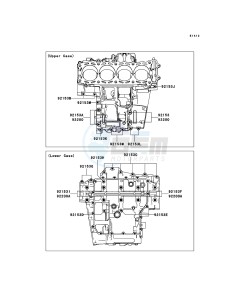 ZZR1400_ABS ZX1400D8F FR GB XX (EU ME A(FRICA) drawing Crankcase Bolt Pattern