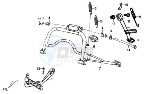 SYMPHONY 50 25KMH drawing CENTRAL STAND - SIDE STAND - KICKSTARTER PEDAL