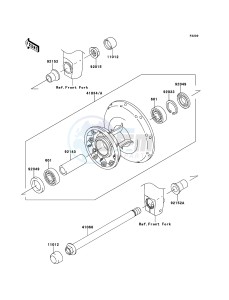 W800 EJ800ABS GB XX (EU ME A(FRICA) drawing Front Hub