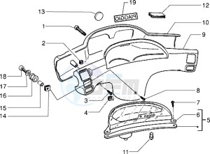 Zip 50 RST drawing Speedometers Kms. - handlebar cover