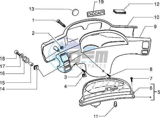 Speedometers Kms. - handlebar cover