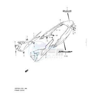 GSF650/S drawing FRAME COVER (WITH COWLING)