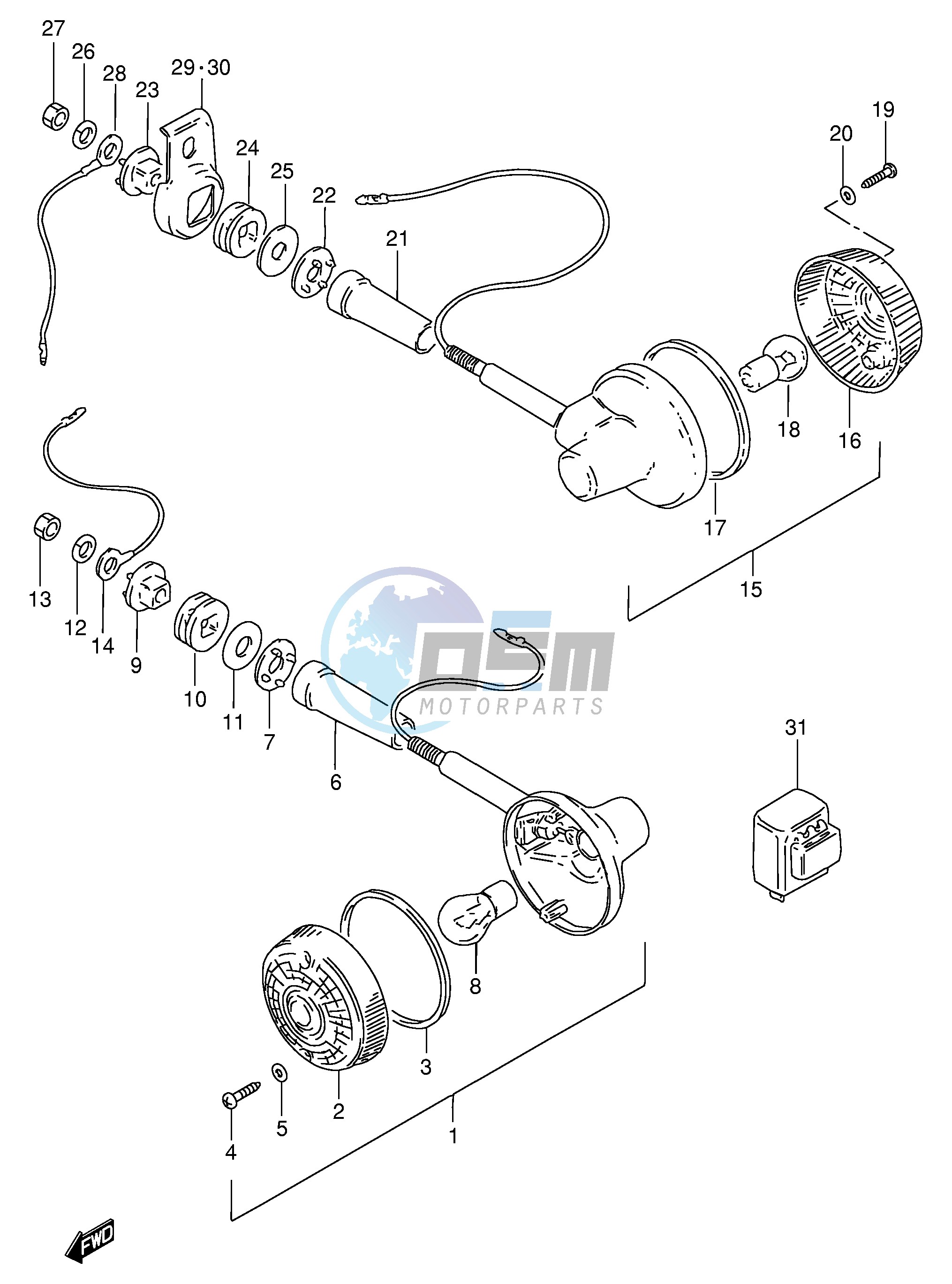 TURN SIGNAL LAMP (MODEL N R E30)