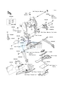 ZX 1000 E [NINJA ZX-10R] (E8F-E9FA) 0E8F drawing FRAME FITTINGS