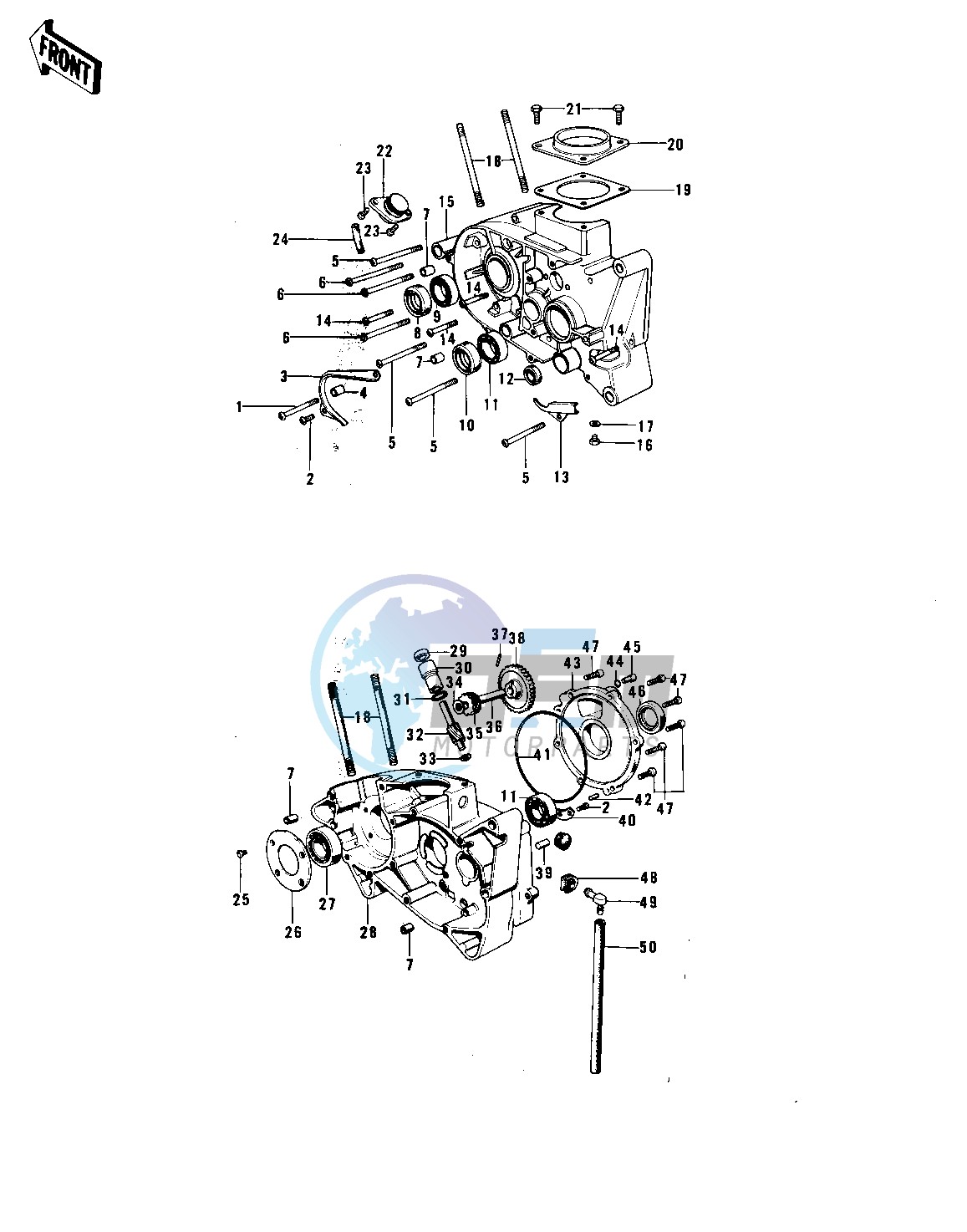 CRANKCASE -- 74-75 F7-C_F6-D- -