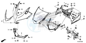 CBR500RAF CBR500R UK - (E) drawing UPPER COWL