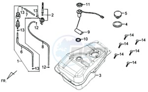 X'PRO 50 45KMH (L8) EU EURO4 drawing FUEL TANK -  FUEL GAUGE