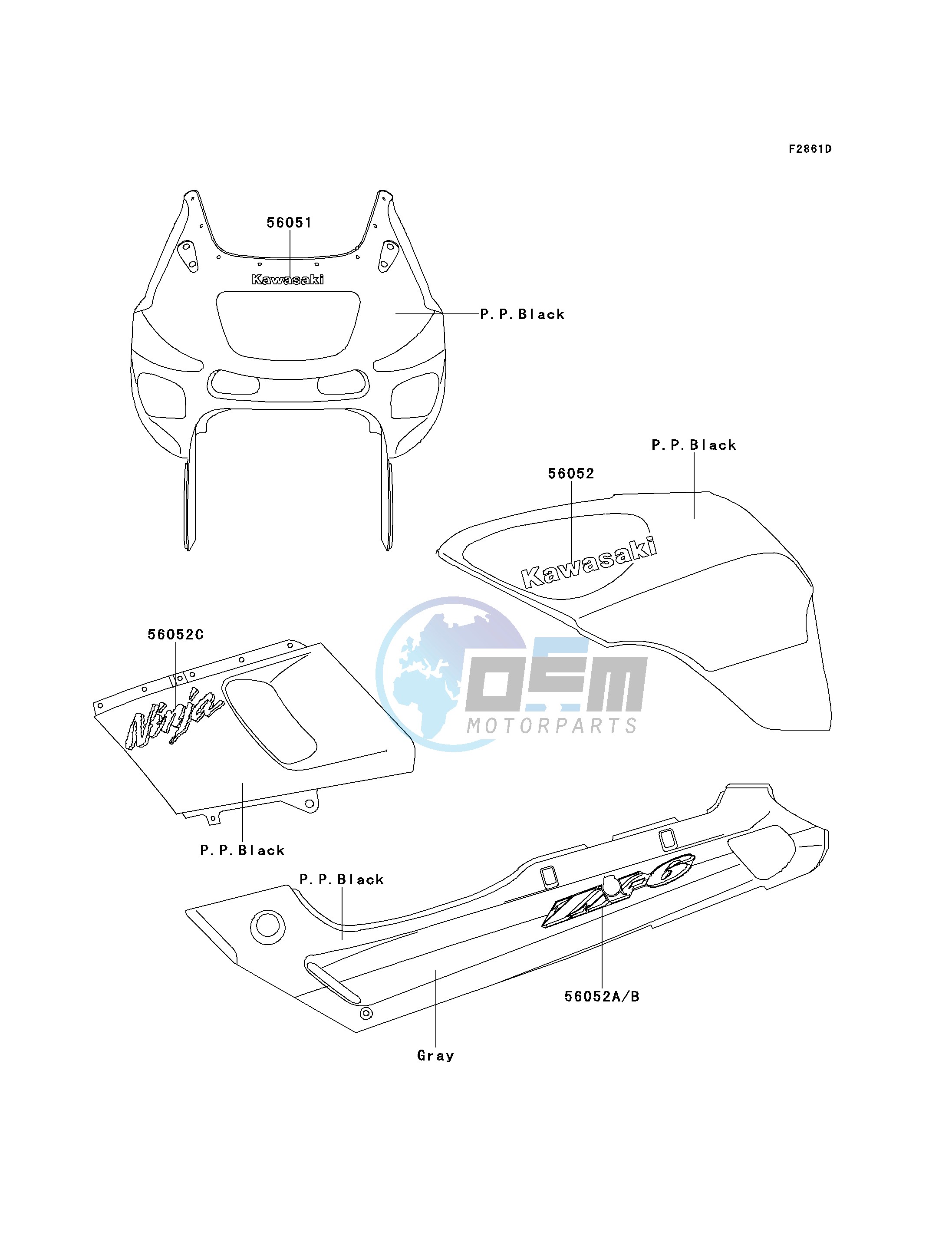 DECALS-- P.P.BLACK_GRAY- --- ZX600-E9- -