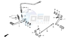 CBR600F4 drawing BRAKE PEDAL/CHANGE PEDAL