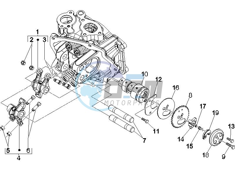 Camshaft - Rocking levers support unit