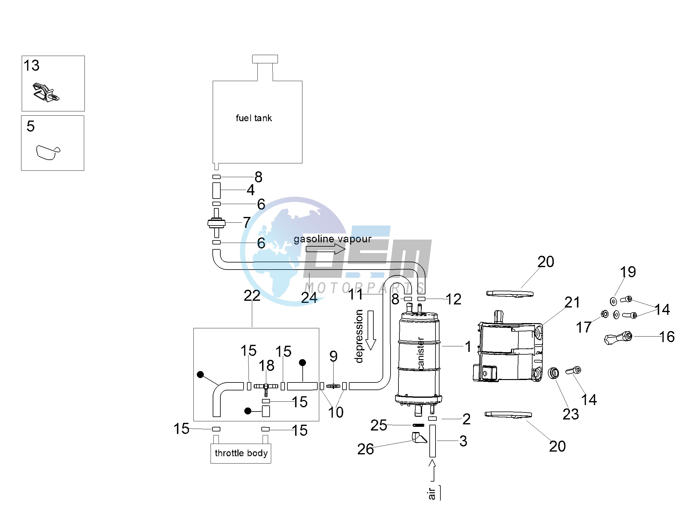 Fuel vapour recover system