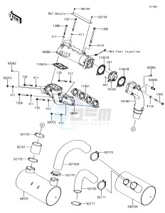 JET SKI ULTRA 310LX JT1500MEF EU drawing Muffler(s)