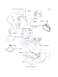 KVF 700 A [PRAIRIE 700 4X4] (A1-A2) [PRAIRIE 700 4X4] drawing LABELS-- A2- -