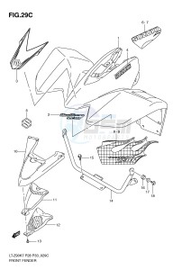 LT-Z90 (P28-P33) drawing FRONT FENDER (MODEL L0)