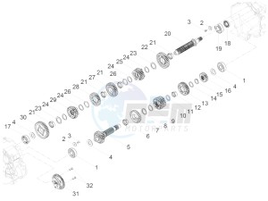 V7 III Special 750 e4 (NAFTA) drawing Gear box - Gear assembly