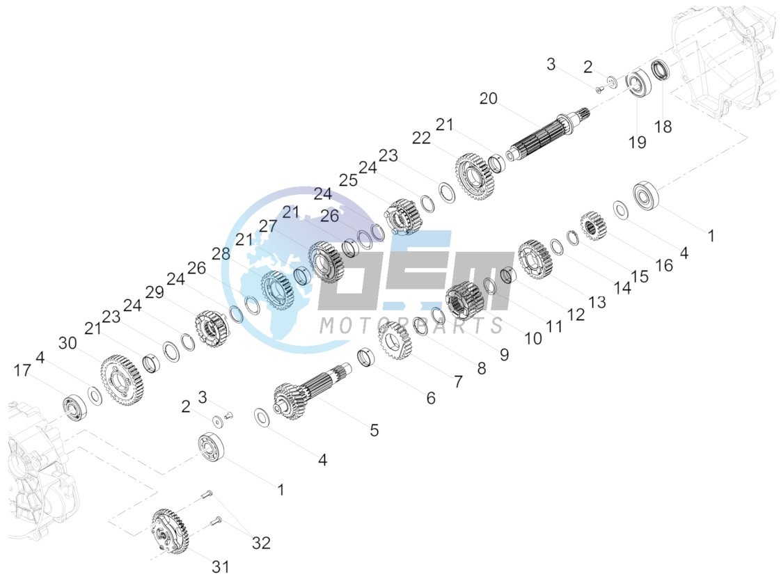 Gear box - Gear assembly