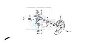 TRX420FE FOURTRAX ES drawing FRONT KNUCKLE (2WD)