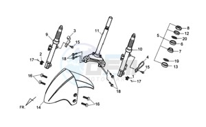 SYMPHONY SR 125 CH drawing FRONT FENDER / FRONT FORK/ STEERING HEAD BEARING