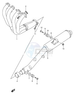 GSX750 (E4) drawing MUFFLER