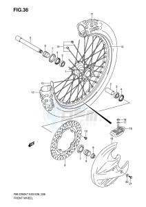 RM-Z250 (E3-E28) drawing FRONT WHEEL (MODEL K7)