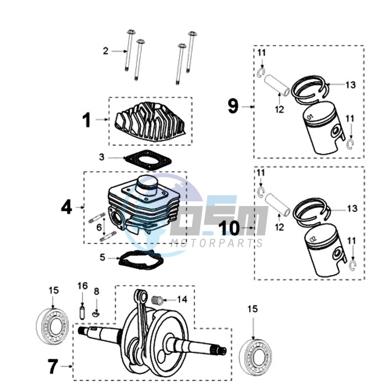 CRANKSHAFT AND CYLINDER ALU