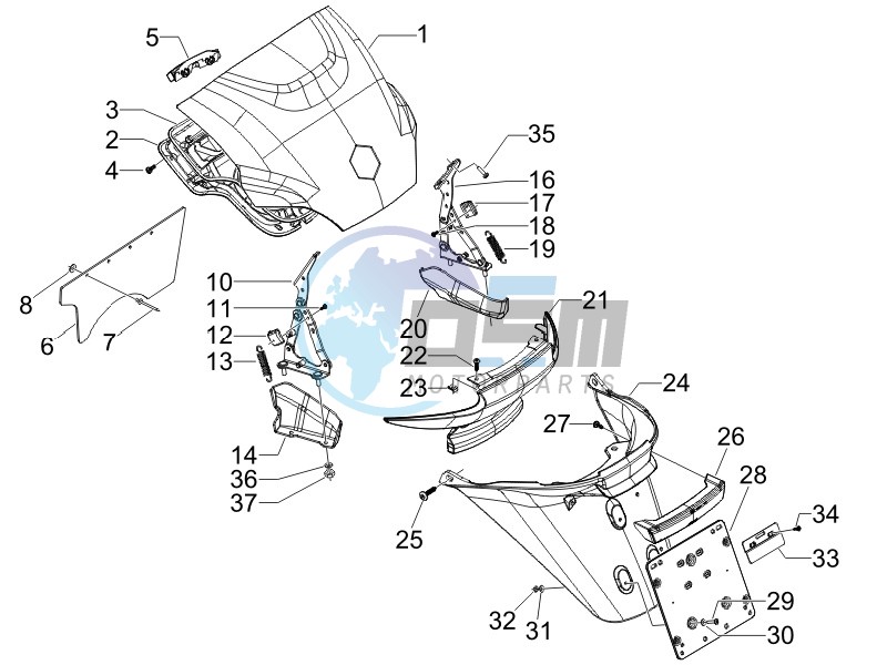 Rear cover - Splash guard