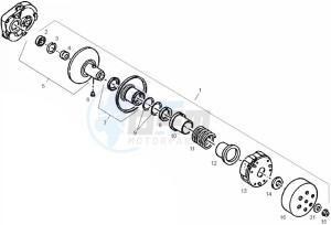 ATLANTIS BULLET - 50 cc VTHAL1AE2 Euro 2 2T AC CAN drawing Secondary pulley (Positions)