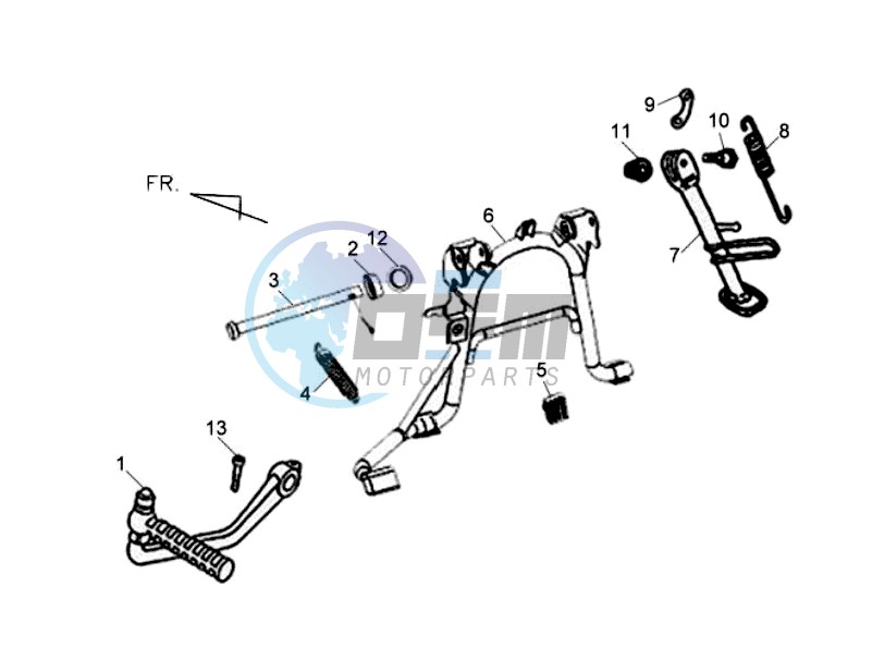 CENTRAL STAND - SIDE STAND - KICKSTARTER PEDAL