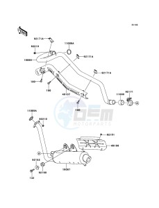 KFX700 KSV700A8F EU drawing Muffler(s)