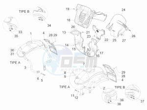 MP3 250 ie lt drawing Wheel housing - Mudguard