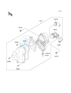 KLX 110 A (KLX110 MONSTER ENERGY) (A6F-A9FA) A9FA drawing AIR CLEANER