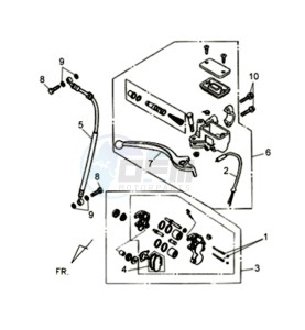 ORBIT II 50 TS L1-L6 drawing BRAKE CALIPER FOR / BRAKE LEVER CPL