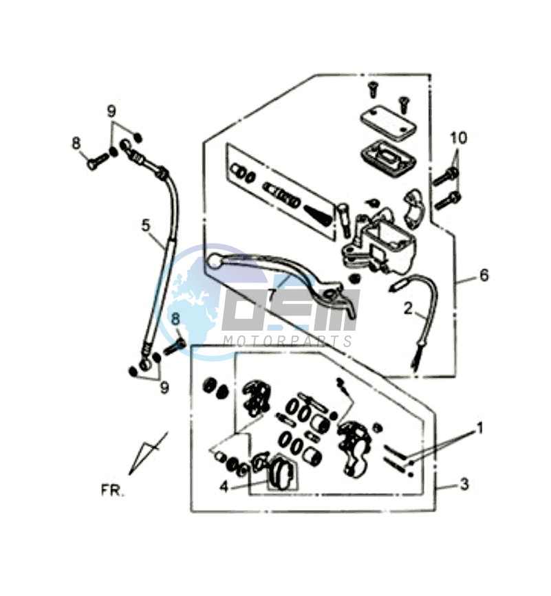 BRAKE CALIPER FOR / BRAKE LEVER CPL