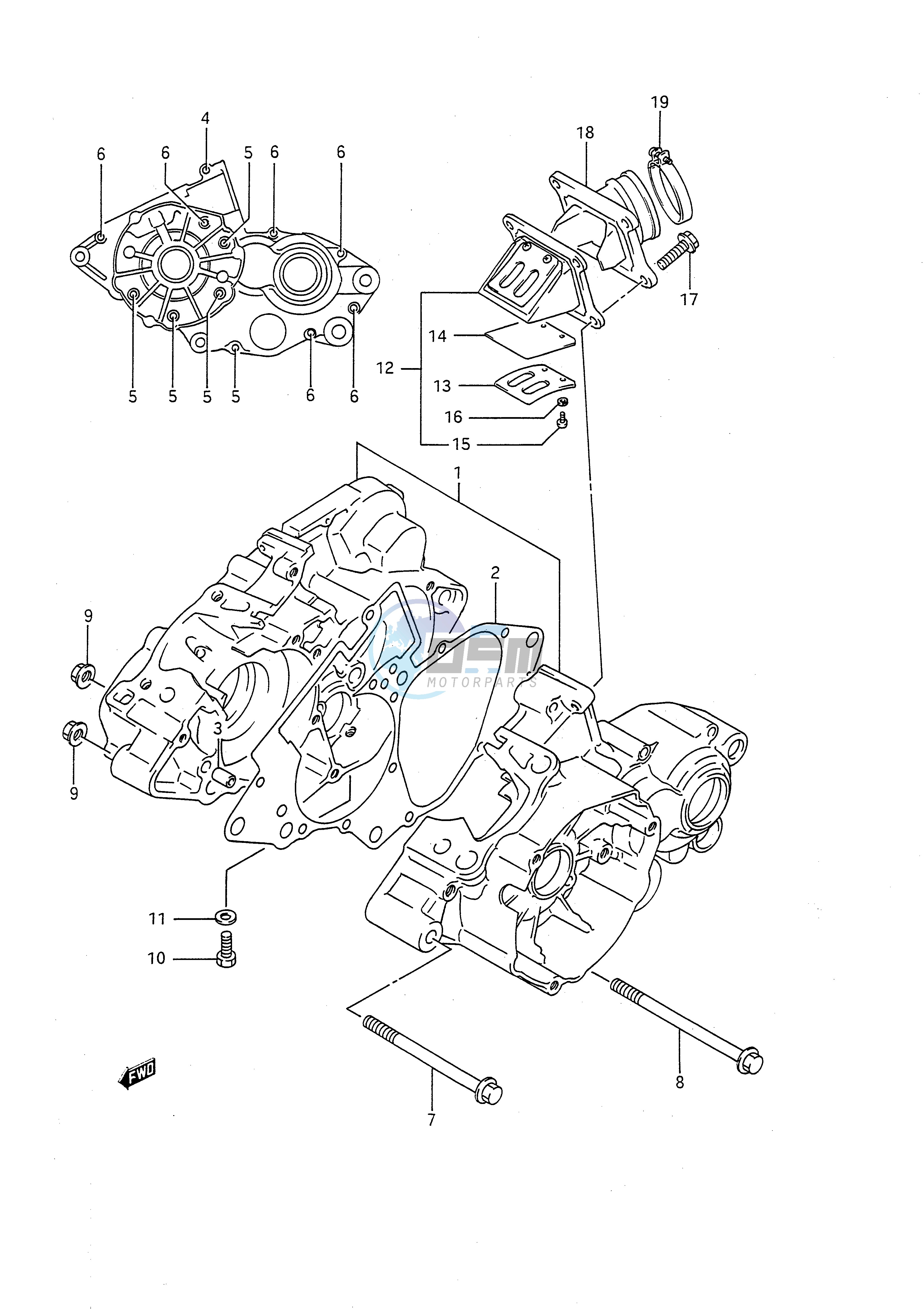 CRANKCASE (MODEL L M N P R S)