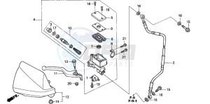 XR650R drawing FR. BRAKE MASTER CYLINDER (DK/ED/U)