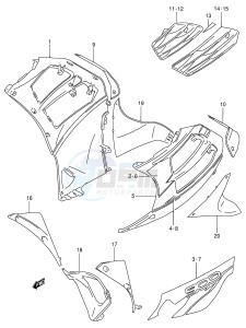 RF900R (E2) drawing UNDER COWLING BODY (MODEL T)