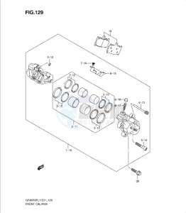 GSXF650 drawing FRONT CALIPER (GSX650FAL1 E21)