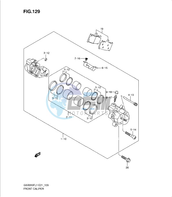 FRONT CALIPER (GSX650FAL1 E21)