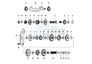 XR6 E - 50 cc drawing TRANSMISSIONS