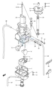 RM125 (E28) drawing CARBURETOR